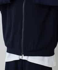 RSTEE32560 TRUNK HIROKO KOSHINO(ヒロココシノ) ドロストギャザーリブニットブルゾン /日本製/洗える ネイビー