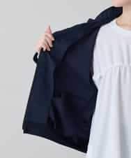 RSTEE32560 TRUNK HIROKO KOSHINO(ヒロココシノ) ドロストギャザーリブニットブルゾン /日本製/洗える ネイビー