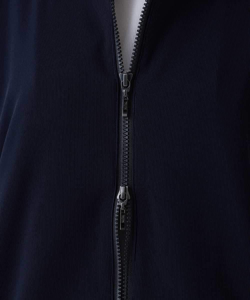 RSTEE32560 TRUNK HIROKO KOSHINO(ヒロココシノ) ドロストギャザーリブニットブルゾン /日本製/洗える ネイビー