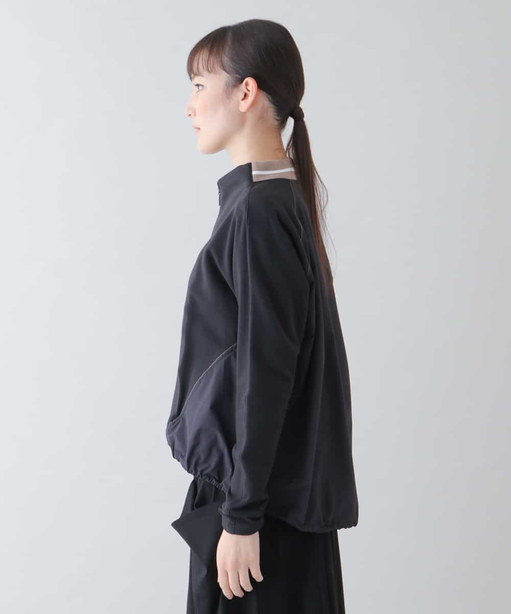 RSTEU41400 TRUNK HIROKO KOSHINO(ヒロココシノ) 【洗濯機で洗える】異素材ドッキングジップアップブルゾン ブラック