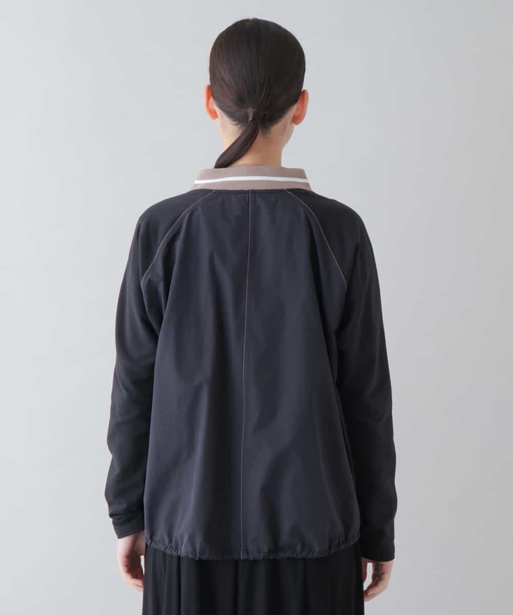 RSTEU41400 TRUNK HIROKO KOSHINO(ヒロココシノ) 【洗濯機で洗える】異素材ドッキングジップアップブルゾン ブラック