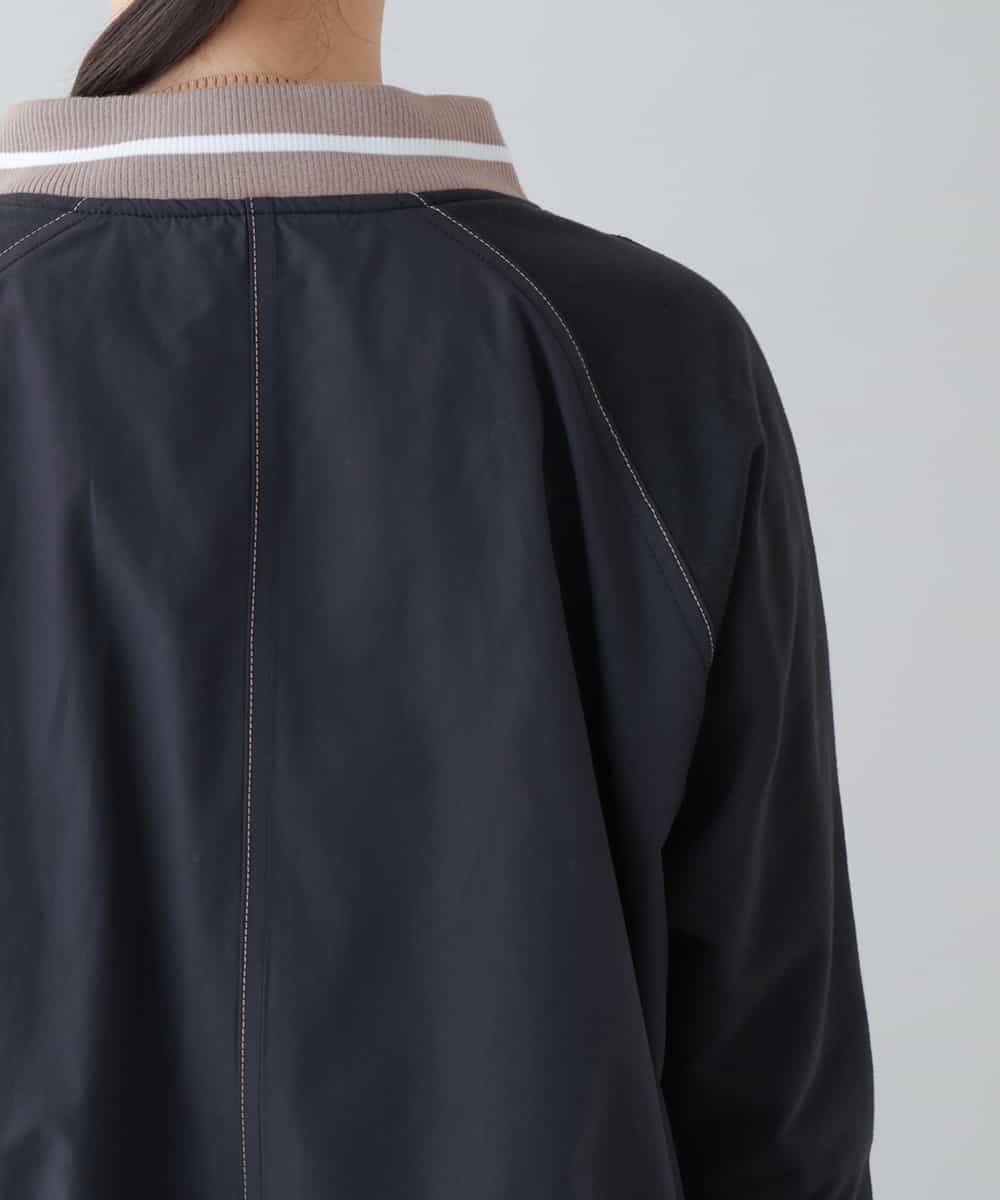 RSTEU41400 TRUNK HIROKO KOSHINO(ヒロココシノ) 【洗濯機で洗える】異素材ドッキングジップアップブルゾン ブラック