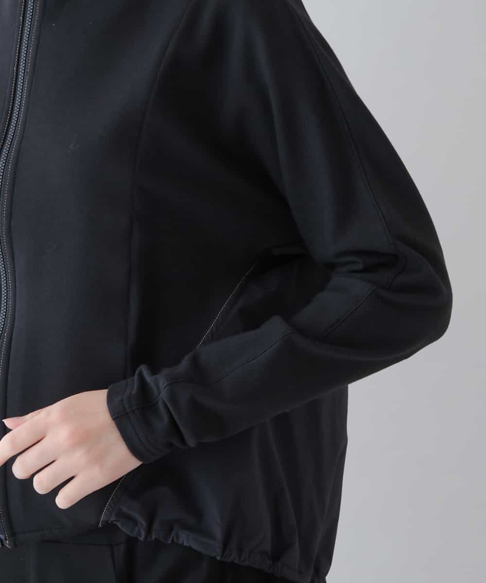 RSTEU41400 TRUNK HIROKO KOSHINO(ヒロココシノ) 【洗濯機で洗える】異素材ドッキングジップアップブルゾン ブラック