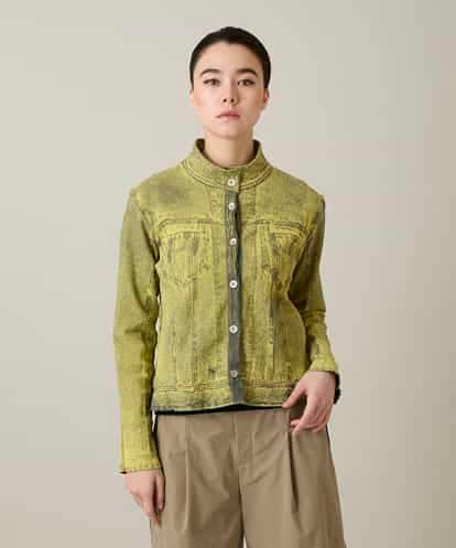 RSTFD02590 TRUNK HIROKO KOSHINO 立体ストレッチデニムスタンドカラージャケット/日本製/洗える