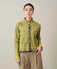 RSTFD02590 TRUNK HIROKO KOSHINO(ヒロココシノ) 立体ストレッチデニムスタンドカラージャケット/日本製/洗える ライトイエロー