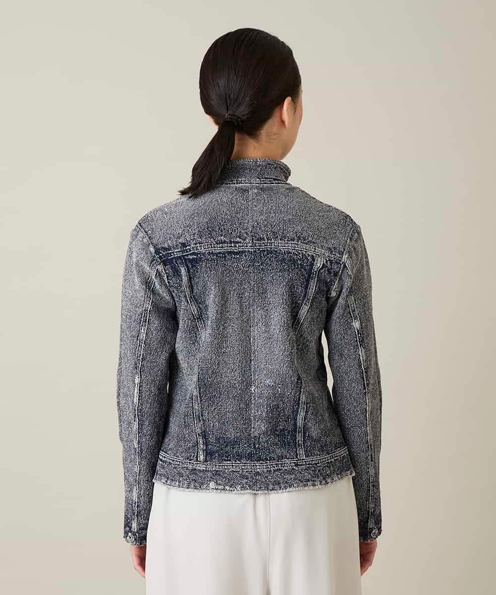 RSTFD02590 TRUNK HIROKO KOSHINO(ヒロココシノ) 立体ストレッチデニムスタンドカラージャケット/日本製/洗える ネイビー