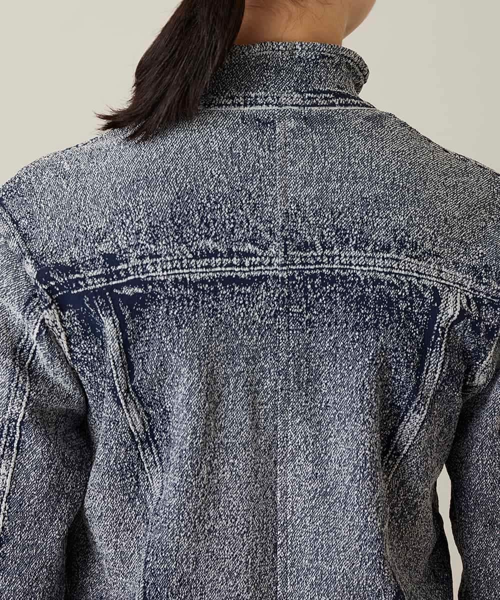 RSTFD02590 TRUNK HIROKO KOSHINO(ヒロココシノ) 立体ストレッチデニムスタンドカラージャケット/日本製/洗える ネイビー