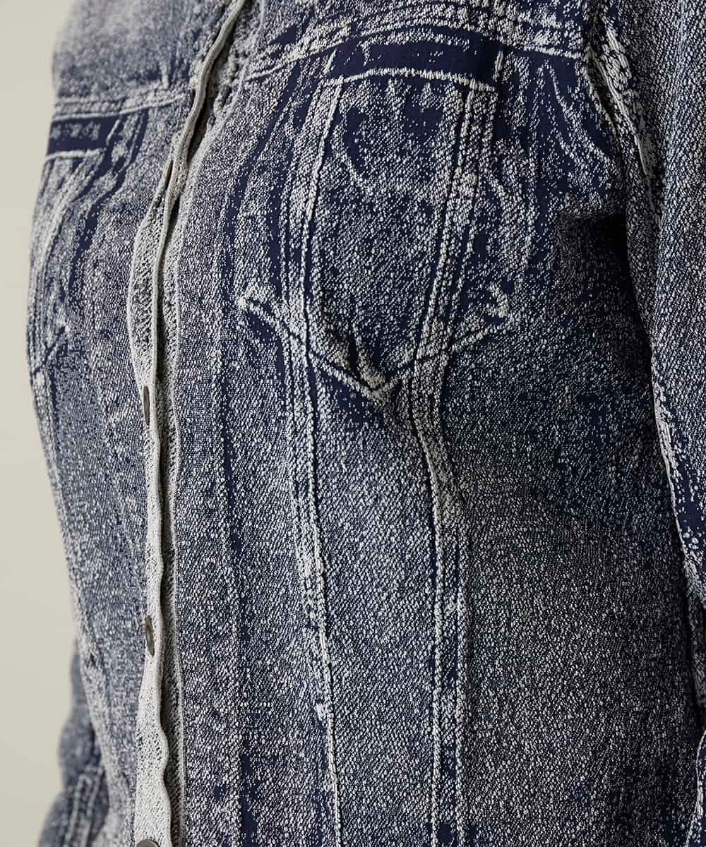 RSTFD02590 TRUNK HIROKO KOSHINO(ヒロココシノ) 立体ストレッチデニムスタンドカラージャケット/日本製/洗える ネイビー