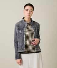 RSTFD02590 TRUNK HIROKO KOSHINO(ヒロココシノ) 立体ストレッチデニムスタンドカラージャケット/日本製/洗える ネイビー