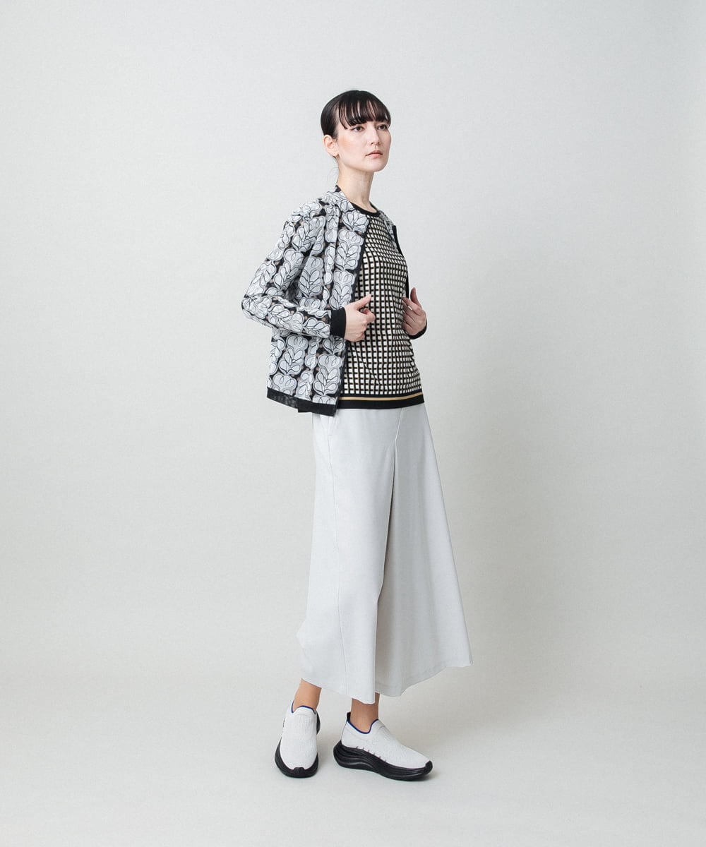 RSTFD04430 TRUNK HIROKO KOSHINO(ヒロココシノ) ファジーフラワーチュールブルゾン/日本製/洗える ブラック