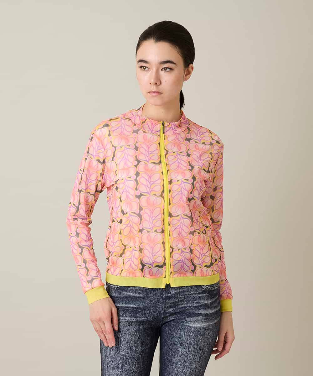 RSTFD04430 TRUNK HIROKO KOSHINO(ヒロココシノ) ファジーフラワーチュールブルゾン/日本製/洗える ピンク