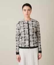 RSTFD04430 TRUNK HIROKO KOSHINO(ヒロココシノ) ファジーフラワーチュールブルゾン/日本製/洗える ブラック