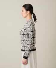 RSTFD04430 TRUNK HIROKO KOSHINO(ヒロココシノ) ファジーフラワーチュールブルゾン/日本製/洗える ブラック