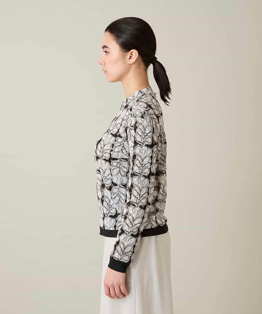 RSTFD04430 TRUNK HIROKO KOSHINO(ヒロココシノ) ファジーフラワーチュールブルゾン/日本製/洗える ブラック