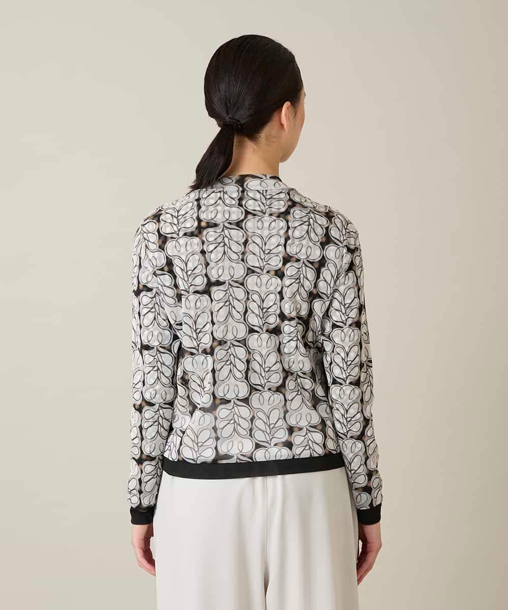 RSTFD04430 TRUNK HIROKO KOSHINO(ヒロココシノ) ファジーフラワーチュールブルゾン/日本製/洗える ブラック