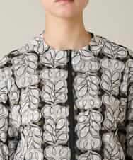 RSTFD04430 TRUNK HIROKO KOSHINO(ヒロココシノ) ファジーフラワーチュールブルゾン/日本製/洗える ブラック