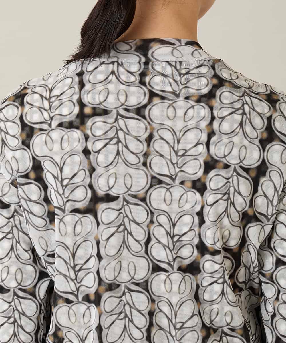 RSTFD04430 TRUNK HIROKO KOSHINO(ヒロココシノ) ファジーフラワーチュールブルゾン/日本製/洗える ブラック