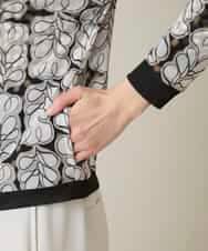 RSTFD04430 TRUNK HIROKO KOSHINO(ヒロココシノ) ファジーフラワーチュールブルゾン/日本製/洗える ブラック