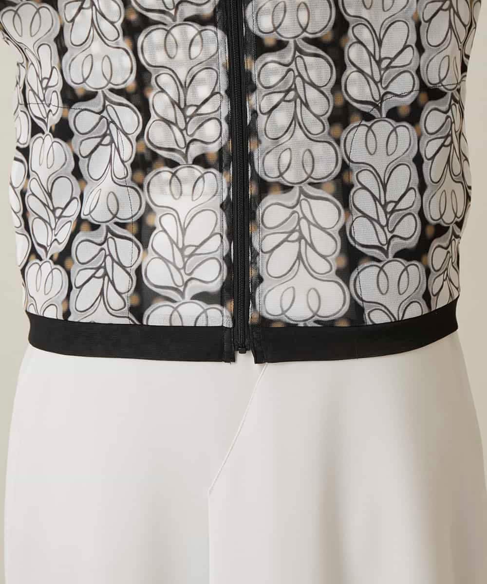 RSTFD04430 TRUNK HIROKO KOSHINO(ヒロココシノ) ファジーフラワーチュールブルゾン/日本製/洗える ブラック