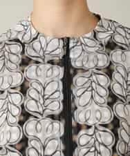 RSTFD04430 TRUNK HIROKO KOSHINO(ヒロココシノ) ファジーフラワーチュールブルゾン/日本製/洗える ブラック