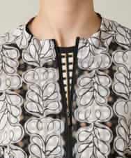 RSTFD04430 TRUNK HIROKO KOSHINO(ヒロココシノ) ファジーフラワーチュールブルゾン/日本製/洗える ブラック