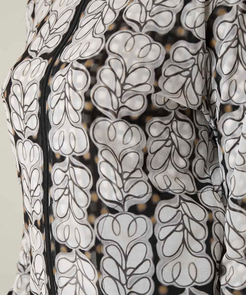 RSTFD04430 TRUNK HIROKO KOSHINO(ヒロココシノ) ファジーフラワーチュールブルゾン/日本製/洗える ブラック