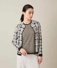 RSTFD04430 TRUNK HIROKO KOSHINO(ヒロココシノ) ファジーフラワーチュールブルゾン/日本製/洗える ブラック