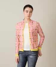 RSTFD04430 TRUNK HIROKO KOSHINO(ヒロココシノ) ファジーフラワーチュールブルゾン/日本製/洗える ブラック