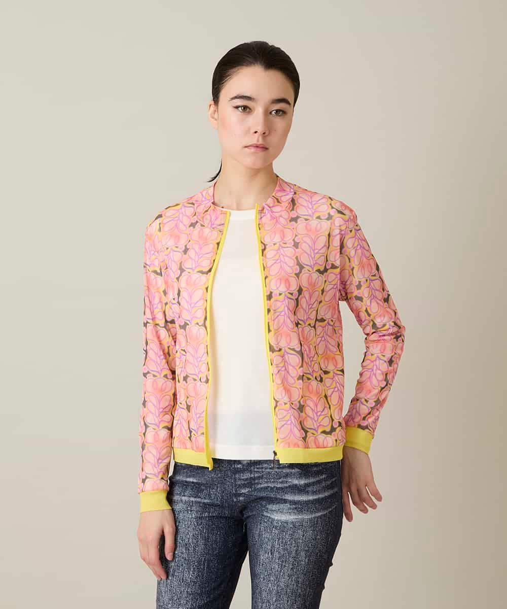 RSTFD04430 TRUNK HIROKO KOSHINO(ヒロココシノ) ファジーフラワーチュールブルゾン/日本製/洗える ブラック