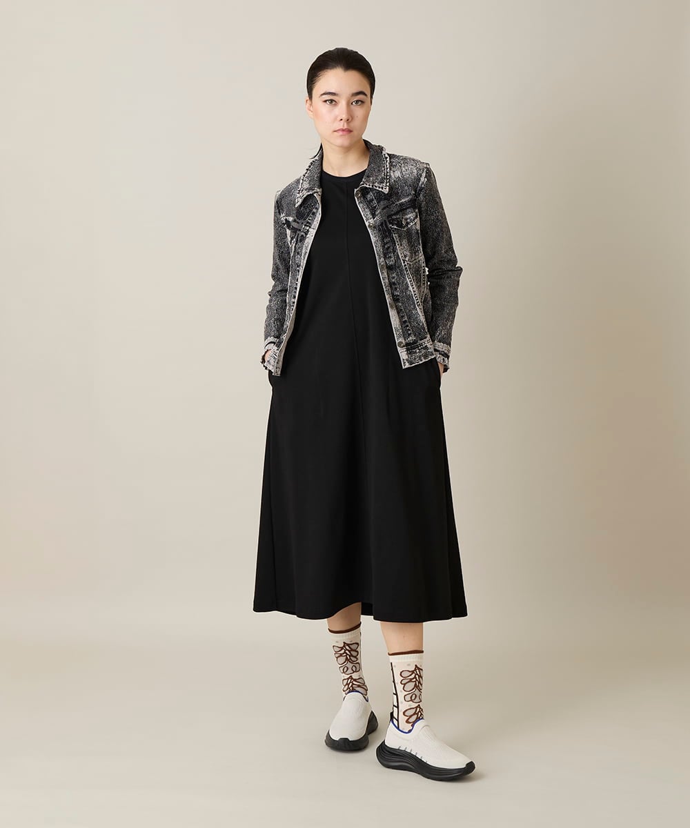 RSTFF20590 TRUNK HIROKO KOSHINO(ヒロココシノ) 【WEB/京王百貨店新宿店限定】立体ストレッチデニムジャケット /日本製/洗える ブラック