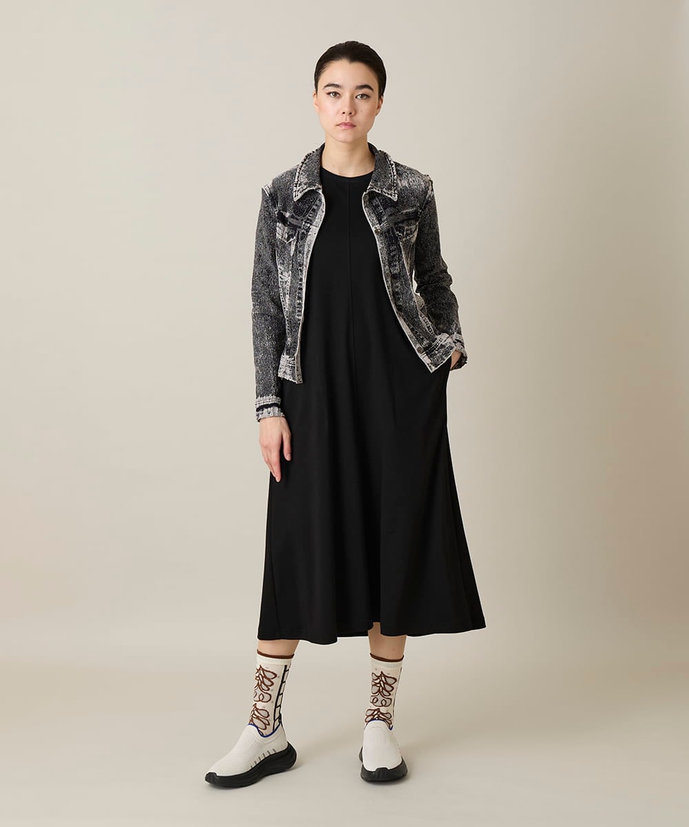 RSTFF20590 TRUNK HIROKO KOSHINO(ヒロココシノ) 【WEB/京王百貨店新宿店限定】立体ストレッチデニムジャケット /日本製/洗える ブラック