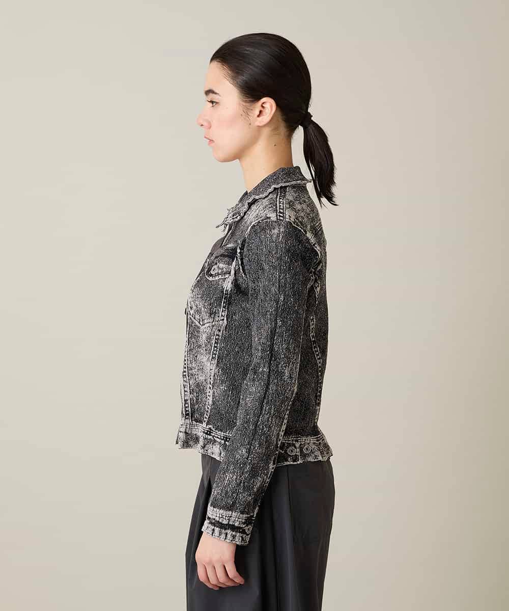 RSTFF20590 TRUNK HIROKO KOSHINO(ヒロココシノ) 【WEB/京王百貨店新宿店限定】立体ストレッチデニムジャケット /日本製/洗える ブラック