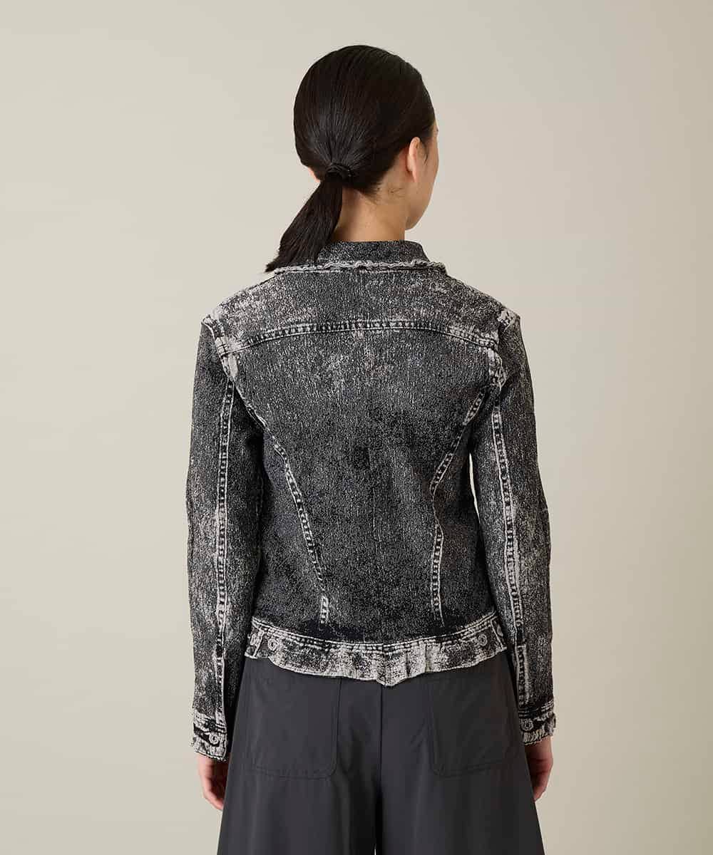 RSTFF20590 TRUNK HIROKO KOSHINO(ヒロココシノ) 【WEB/京王百貨店新宿店限定】立体ストレッチデニムジャケット /日本製/洗える ブラック