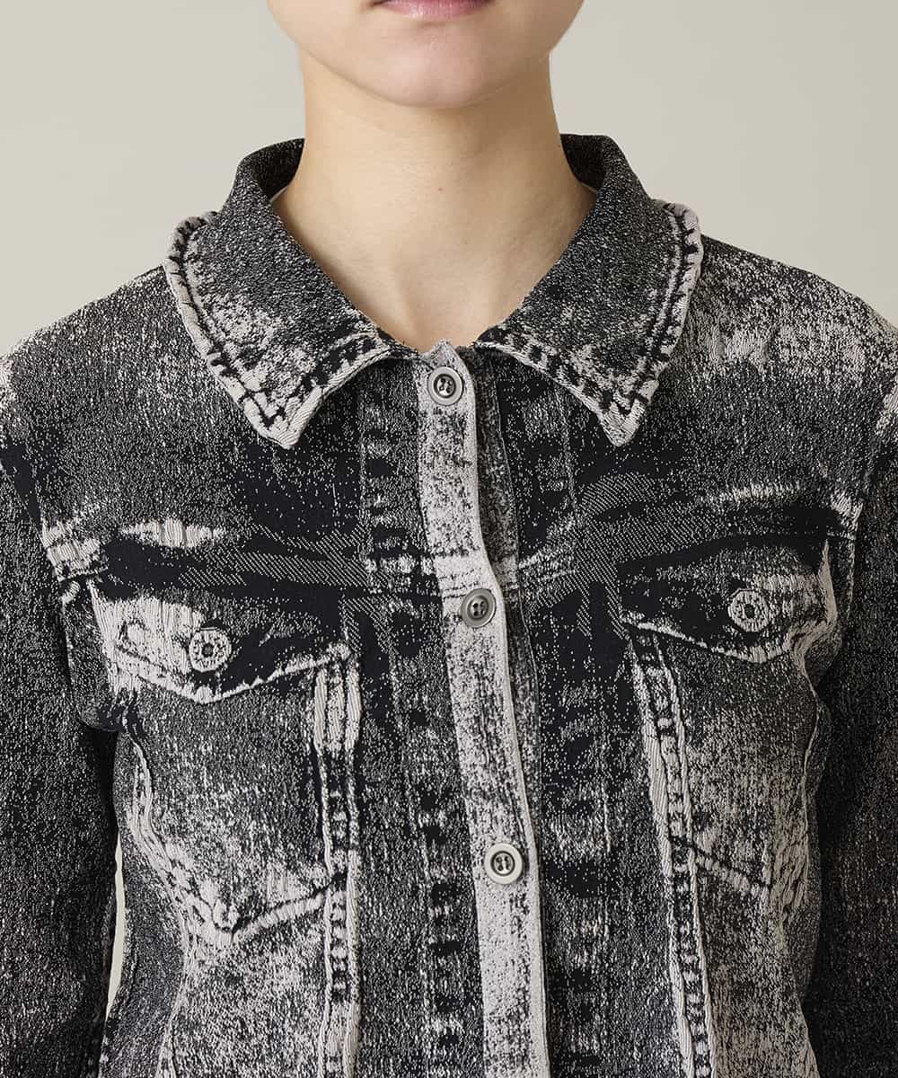 RSTFF20590 TRUNK HIROKO KOSHINO(ヒロココシノ) 【WEB/京王百貨店新宿店限定】立体ストレッチデニムジャケット /日本製/洗える ブラック