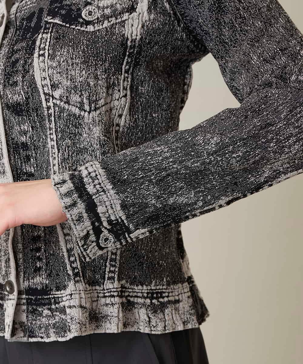 RSTFF20590 TRUNK HIROKO KOSHINO(ヒロココシノ) 【WEB/京王百貨店新宿店限定】立体ストレッチデニムジャケット /日本製/洗える ブラック