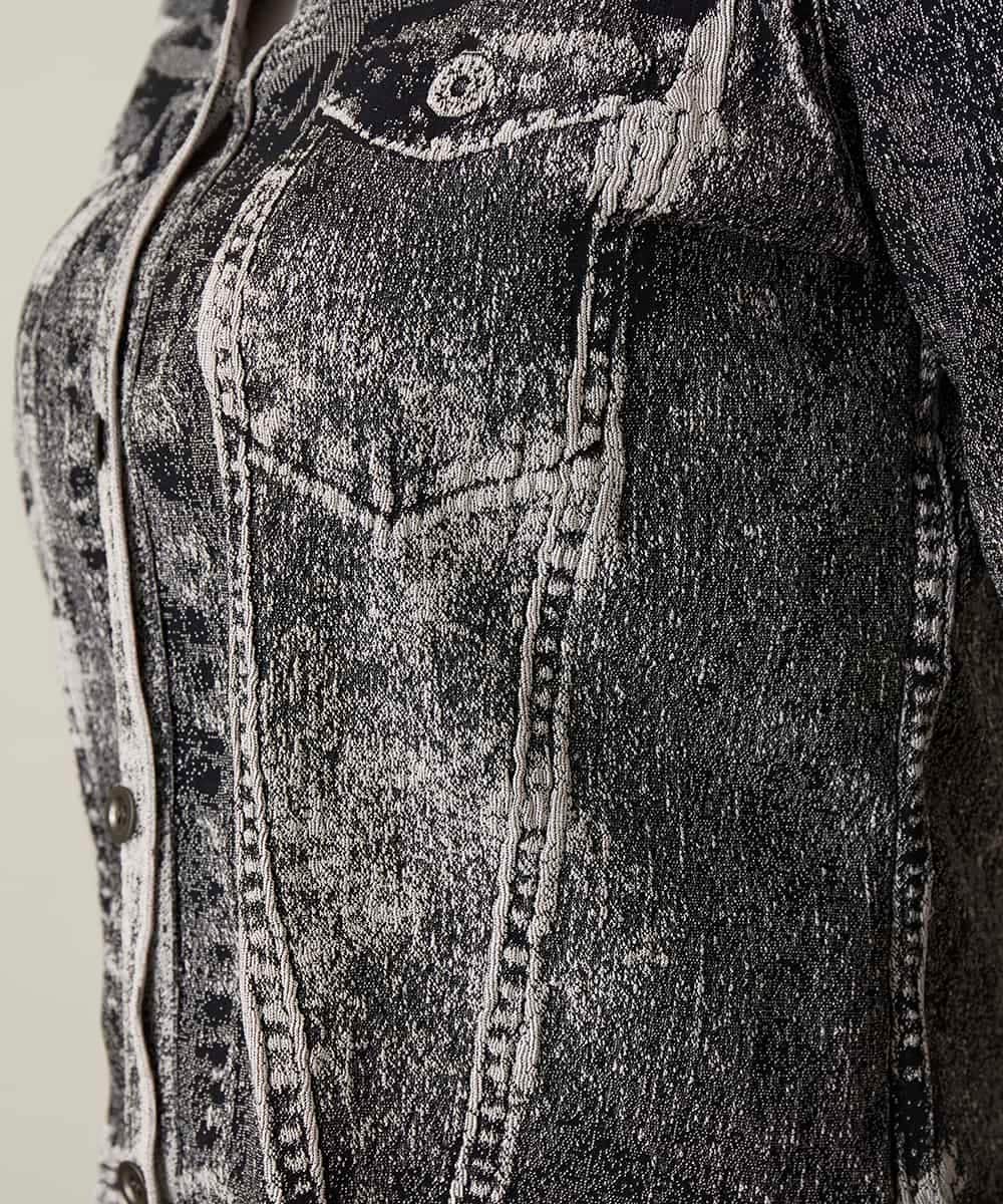 RSTFF20590 TRUNK HIROKO KOSHINO(ヒロココシノ) 【WEB/京王百貨店新宿店限定】立体ストレッチデニムジャケット /日本製/洗える ブラック