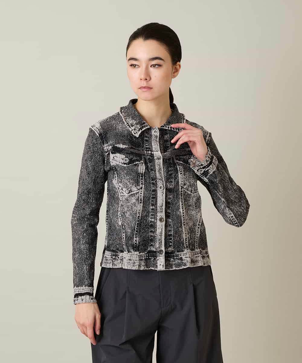 RSTFF20590 TRUNK HIROKO KOSHINO(ヒロココシノ) 【WEB/京王百貨店新宿店限定】立体ストレッチデニムジャケット /日本製/洗える ブラック