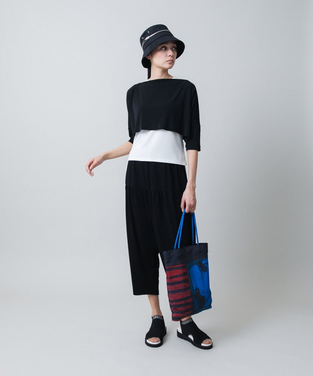 RSTGC70330 TRUNK HIROKO KOSHINO(ヒロココシノ) 【WEB/京王百貨店新宿店限定】【2WAY】ジップネックデザインショートプルオーバー/日本製/洗える ブラック