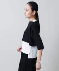 RSTGC70330 TRUNK HIROKO KOSHINO(ヒロココシノ) 【WEB/京王百貨店新宿店限定】【2WAY】ジップネックデザインショートプルオーバー/日本製/洗える ブラック
