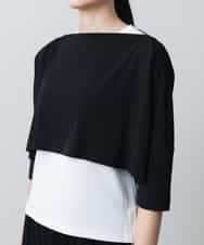 RSTGC70330 TRUNK HIROKO KOSHINO(ヒロココシノ) 【WEB/京王百貨店新宿店限定】【2WAY】ジップネックデザインショートプルオーバー/日本製/洗える ブラック