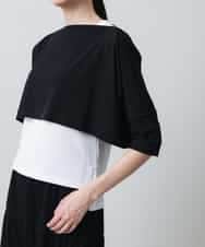 RSTGC70330 TRUNK HIROKO KOSHINO(ヒロココシノ) 【WEB/京王百貨店新宿店限定】【2WAY】ジップネックデザインショートプルオーバー/日本製/洗える ブラック