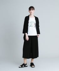 RSTGU10400 TRUNK HIROKO KOSHINO(ヒロココシノ) 【洗える/日本製】ジョイントレースジップアップジャケット ブラック
