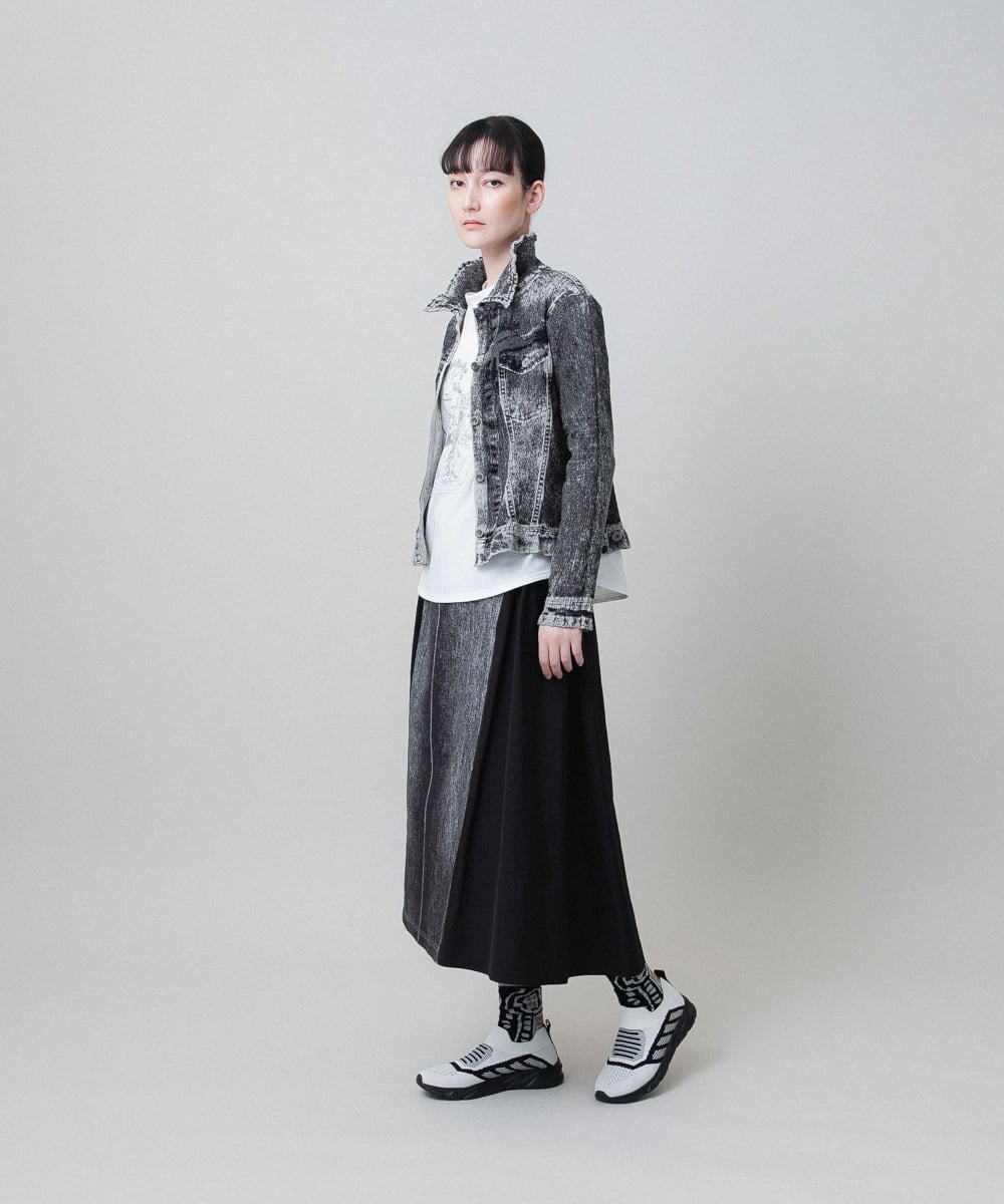 RSTHC13590 TRUNK HIROKO KOSHINO(ヒロココシノ) デニム風プリモーディアルジャケット /日本製/洗える ライトブルー