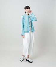 RSTHE11490 TRUNK HIROKO KOSHINO(ヒロココシノ) ステッチアクセントカジュアルジャケット/日本製/洗える ライトブルー