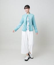 RSTHE11490 TRUNK HIROKO KOSHINO(ヒロココシノ) ステッチアクセントカジュアルジャケット/日本製/洗える ライトブルー