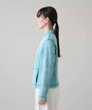 RSTHE11490 TRUNK HIROKO KOSHINO(ヒロココシノ) ステッチアクセントカジュアルジャケット/日本製/洗える ライトブルー