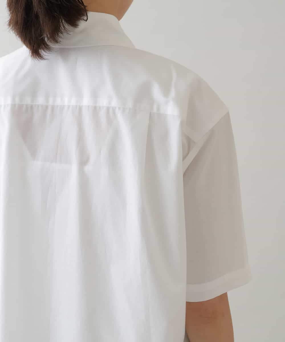 RSTHW06450 TRUNK HIROKO KOSHINO(ヒロココシノ) ロゴボーダーブロッキングデザインシャツ/日本製 /洗濯機で洗える ホワイト