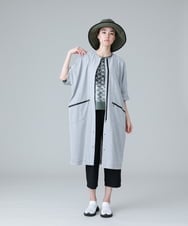 RSTIW33450 TRUNK HIROKO KOSHINO(ヒロココシノ) DRYCOOLブルゾンワンピース/洗濯機で洗える ライトグレー