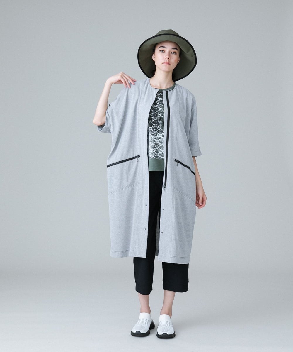 RSTIW33450 TRUNK HIROKO KOSHINO(ヒロココシノ) DRYCOOLブルゾンワンピース/洗濯機で洗える ライトグレー