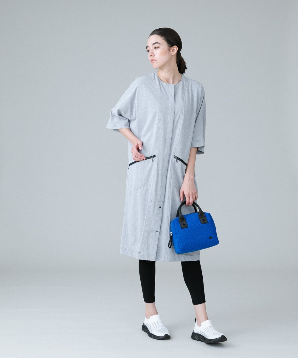 RSTIW33450 TRUNK HIROKO KOSHINO(ヒロココシノ) DRYCOOLブルゾンワンピース/洗濯機で洗える ライトグレー